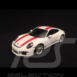 Porsche 911 R type 991 2016 white red stripes 1/43 Minichamps CA04316099