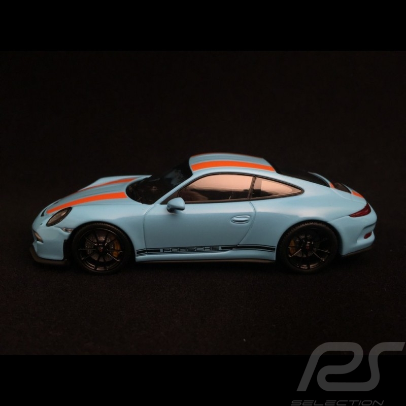 Porsche 911 R type 991 2016 gulfblau orange Streifen 1/43 Minichamps 413066227