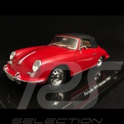 Porsche 356 Cabriolet 1.6 Super 90 1962 rouge red rot 1/24 Atlas 124041