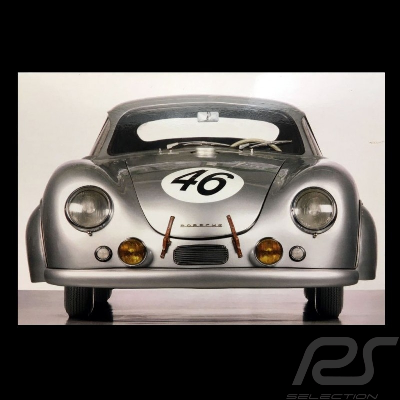 Postcard Porsche 356 SL coupé class winner 24h of Le Mans 1951 Black and white 10x15 cm