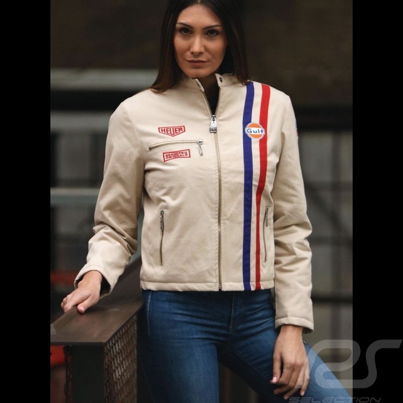 Jacke Gulf Steve Mc Queen Le Mans Baumwolle﻿ beige - Damen