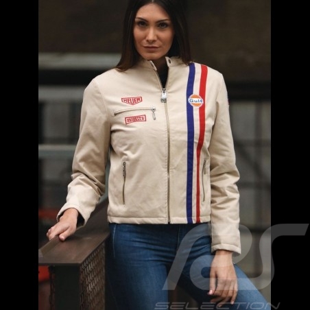 Veste Jacket Jacke Gulf Steve McQueen Le Mans coton beige - femme Women Damen