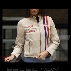 Veste Jacket Jacke Gulf Steve McQueen Le Mans coton beige - femme Women Damen