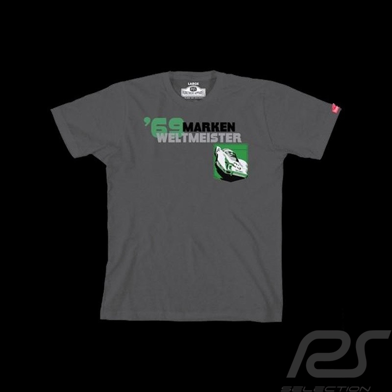 T-Shirt Porsche 908 LH 69 Marken Weltmeister gris grey grau - homme men Herren