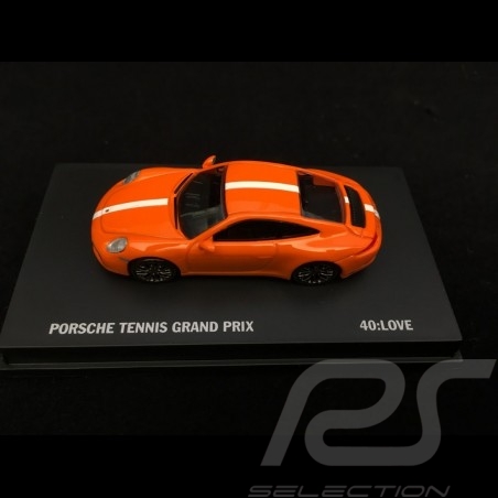 Porsche 911 typ 991 Carrera S Tennis GP Stuttgart 2017 orange weiße Streife 1/87 Spark WAX02300006