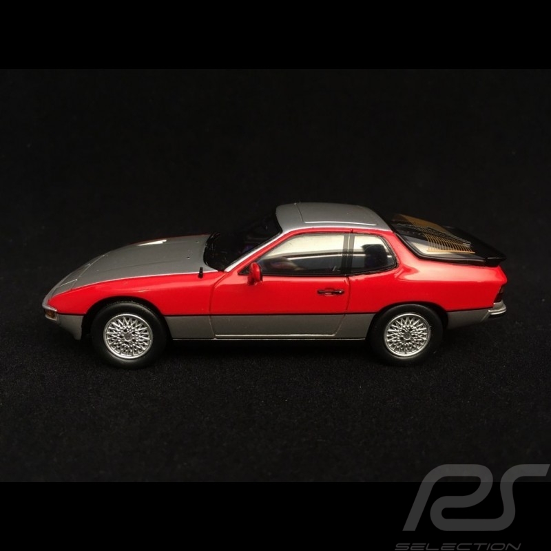 Porsche 924 Turbo 1979 metallic silver / red 1/43 Spark S1376