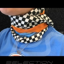 Foulard écharpe Scarf necktie Schal Gulf drapeau à damier n° 20 bandes orange et bleu  orange and blue stripes Scarf necktie