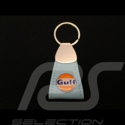 Keyring Gulf logo blue leather long