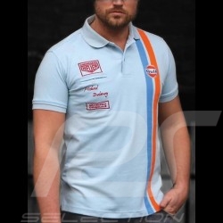 Polo-shirt Gulf Steve McQueen Le Mans Gulfblau - Herren