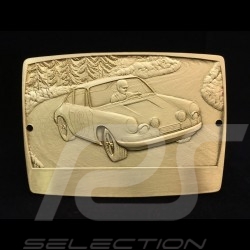 Badge de grille GrillBadge Porsche 911 n° 6 métal gravé engraved metal graviert Metall couleur or gold 