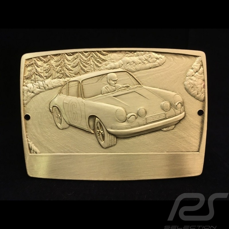 GrillBadge Porsche 911 n° 6 graviert Metall Farbe gold