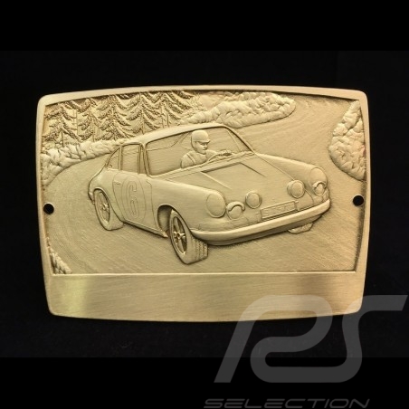 Grille badge Porsche 911 n° 6 engraved metal gold colour