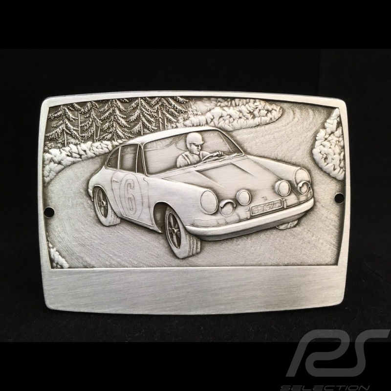GrillBadge Porsche 911 n° 6 graviert Metall Farbe Silber