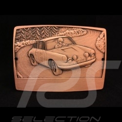 Badge de grille GrillBadge Porsche 911 n° 6 métal gravé engraved metal graviert Metall couleur bronze
