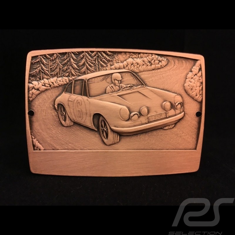 GrillBadge Porsche 911 n° 6 graviert Metall Farbe Bronze