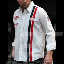 Shirt Gulf Steve McQueen Le Mans white - men
