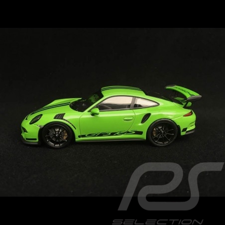 Porsche 911 GT3 RS type 991 gelbgrün / schwarze Streifen 1/43 Minichamps 410063224