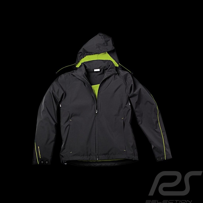 Veste jacket Jacke Porsche coupe-vent windbreaker Sport Collection noir / Vert acide Porsche Design WAP543 - homme