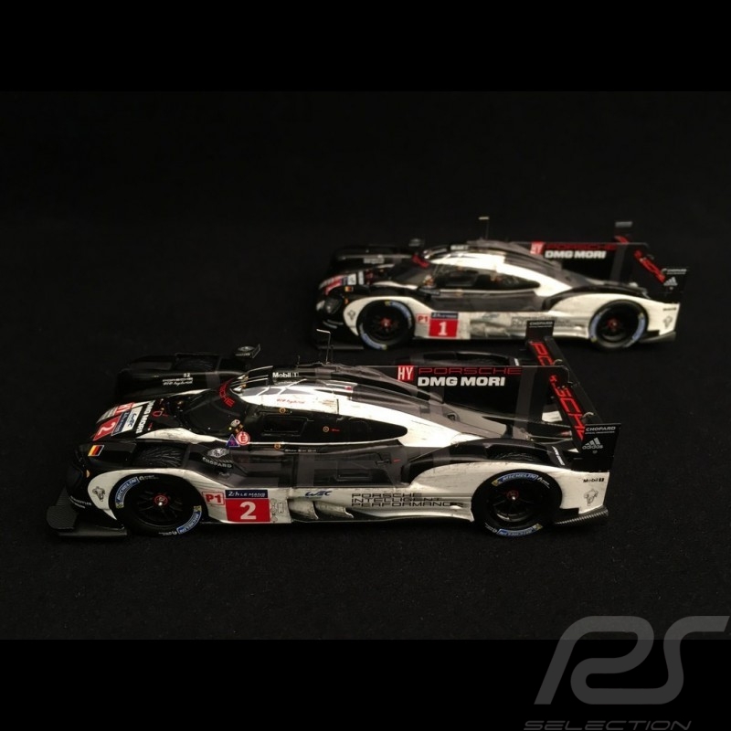Duo Porsche 919 Hybrid - HY LMP1 Le Mans 2016 finish line 1/43 Spark MAP02087316 MAP02087416