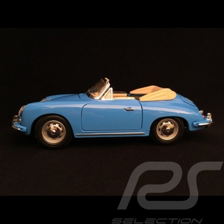 Porsche 356 B Cabriolet 1961 bleu 1/18 Burago 12025