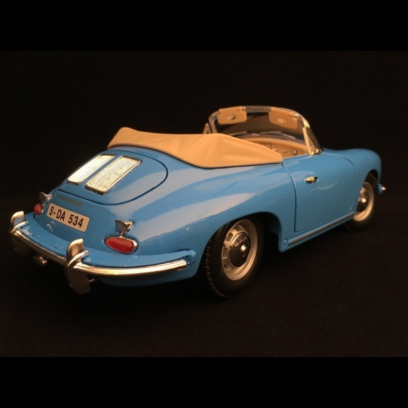 1/24 Porsche 356 B Cabriolet Bleu 1961 Burago Made in Italy