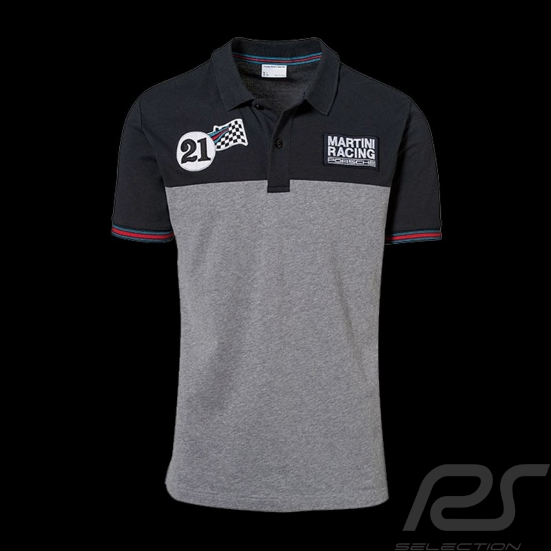Polo Porsche Martini Racing Collection schwarz grau Porsche WAP922J - Herren