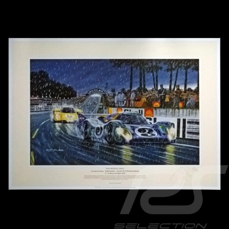 Porsche Poster 917 LH n° 3 Martini 24h du Mans 1970 " Psychedelic rain "