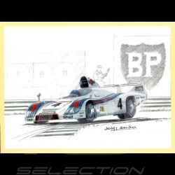 Lot de 7 cartes postales postcards Postkarte  Jacky Ickx 6 victoires aux 24h du Mans illustrations Benoît Deliège
