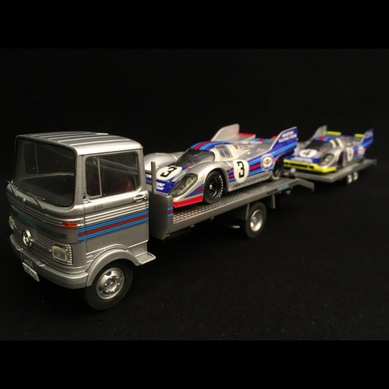 Mercedes Benz LP608 wrecker with trailer Porsche Martini racing silver grey  1/43 Premium ClassiXXs PCL18278