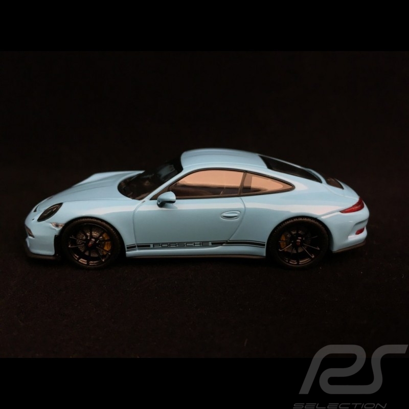 Porsche 911 R type 991 2016 Gulf blue black side bands 1/43 Minichamps ...