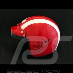 Casque Helmet Helm Jo Siffert 1968 réplique n° 3 / 100 rouge bandes blanches drapeau suisse avec visière