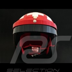 Helm Jo Siffert 1968 replica n° 3 / 100 rot weißen Streifen Schweizer Flagge mit Visier