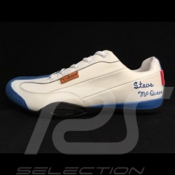 Chaussures Steve McQueen esprit Porsche 911 Classique blanc Grand Prix et bleu - homme Shoes MEN  Schuhe HERREN
