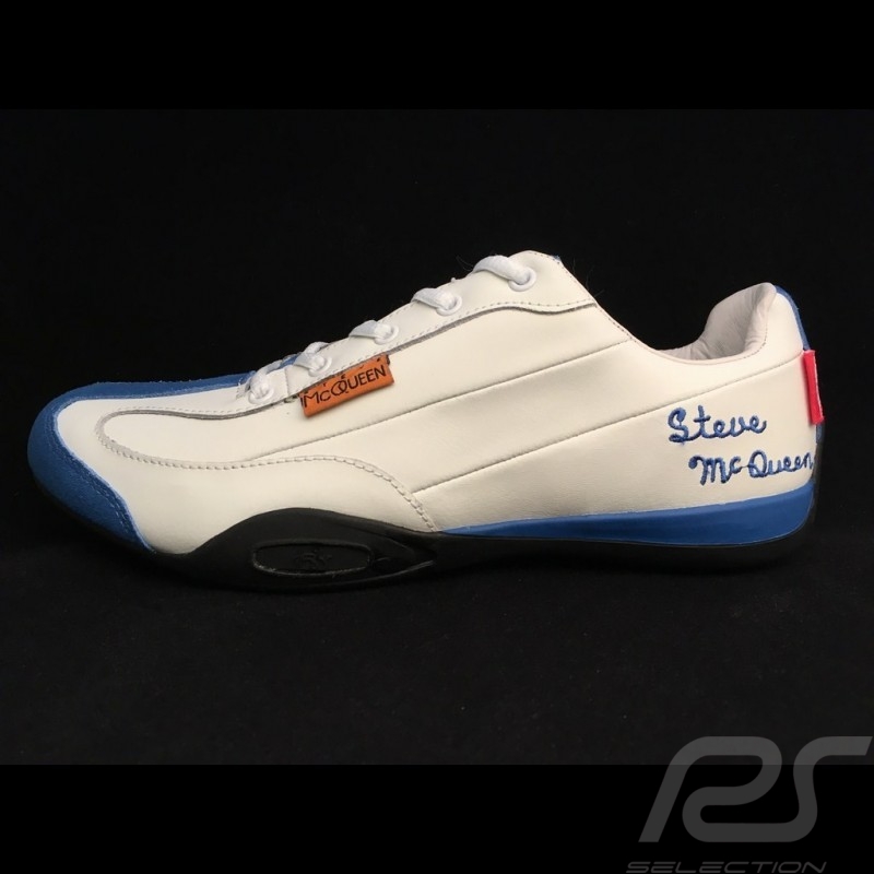 Steve McQueen Schuhe - Porsche 911 Klassische Geist - Grand Prix weiß und blau - Herren