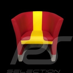 Fauteuil cabriolet Tub chair Tubstuhl  Racing Inside n° 10 rouge / jaune / gris 512MLM71