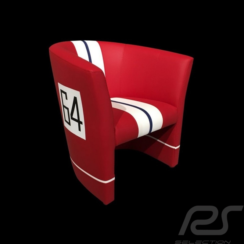 Cabrio Stuhl Racing Inside n° 64 rot / weiß / schwarz 512NARTLM79