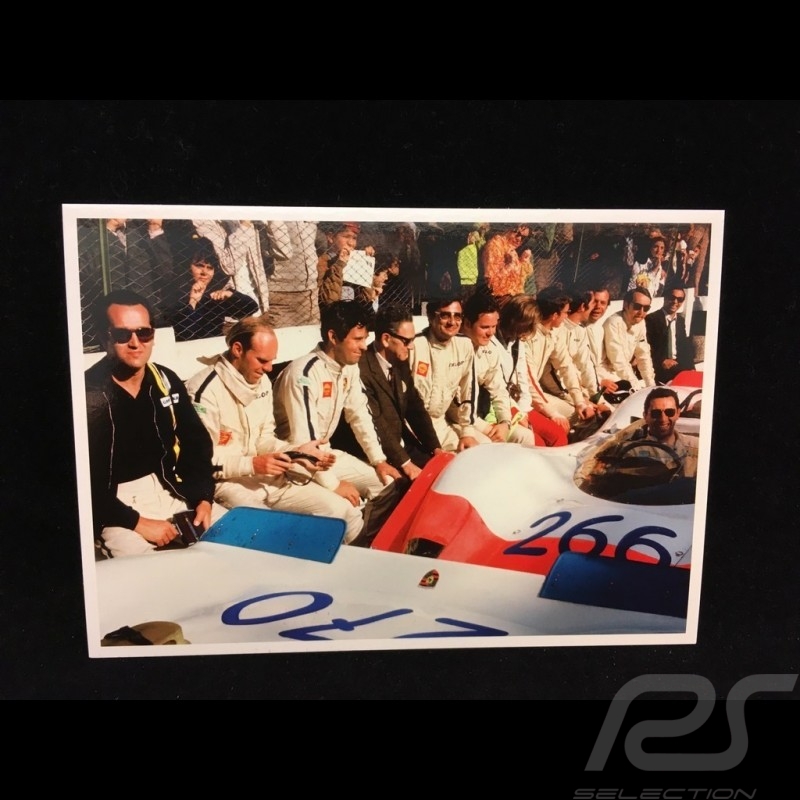 Postcard Targa Florio 1969 : Ferry Porsche talking to the race drivers 10x15 cm