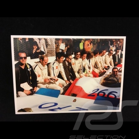 Postcard Targa Florio 1969 : Ferry Porsche talking to the race drivers 10x15 cm