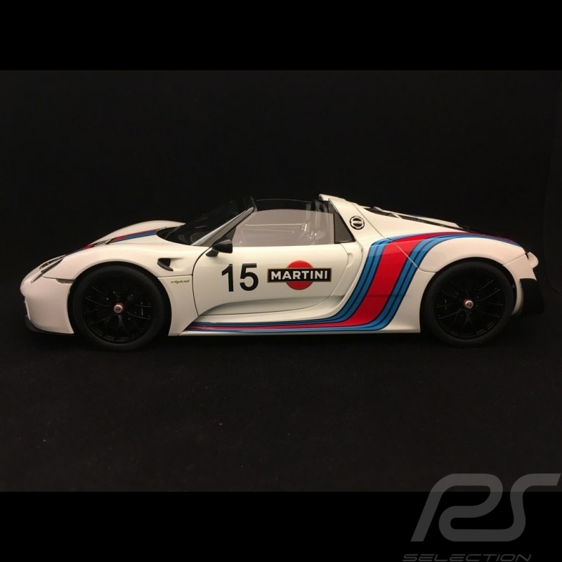 Porsche 918 Spyder Weissach 2015 Martini n° 15 blanc white weiß 1/18 Autoart 77927