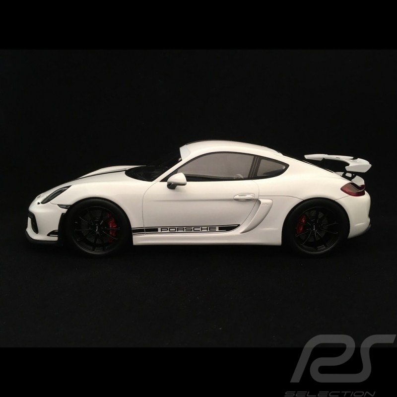 Porsche Cayman GT4 2016 blanc whitre weiß avec vitrine 1/18  Spark WAX02100025