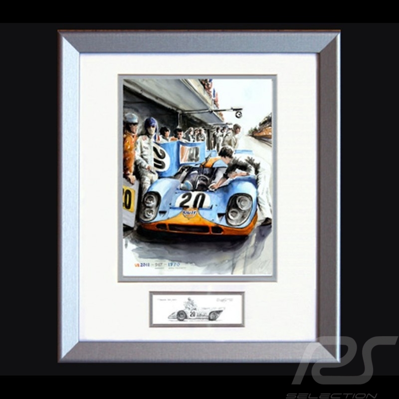 Porsche Poster 917 K Mc Queen Le Mans 1970 n° 20 - Printed reproduction  of a painting by Uli Ehret - 324