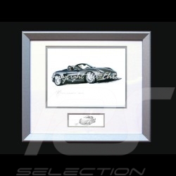 Porsche Poster Boxter 981 black with frame limited edition signed by Uli Ehret - 545
