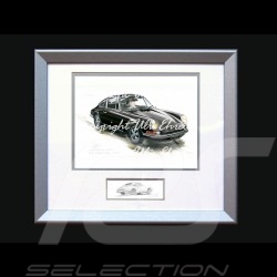 Porsche Poster 911 Klassische schwarz mit Rahmen limitierte Auflage signiert von Uli Ehret - 527