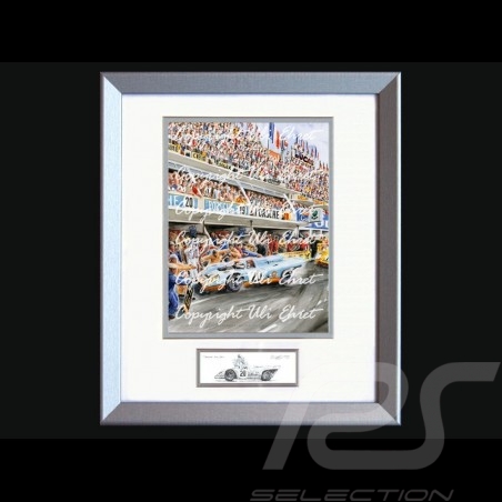 Porsche Poster 917 K Le Mans the movie 1970 n° 20 with frame limited edition signed by Uli Ehret - 318