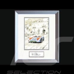 Porsche Poster 908 /03 winner Targa Florio 1970 n° 12 with frame limited edition signed by Uli Ehret - 371