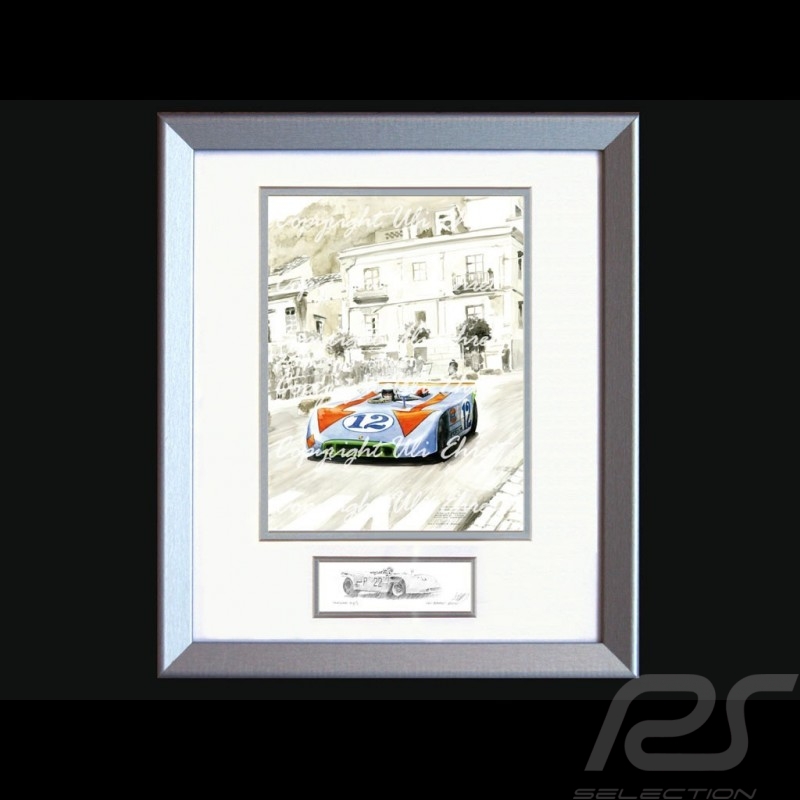 Porsche 804 Grosser Preis von Frankreich reproduction d'une affiche originale de Erich Strenger