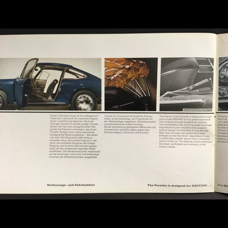 Porsche Brochure Porsche 911 and 912 September 1966 in french english german