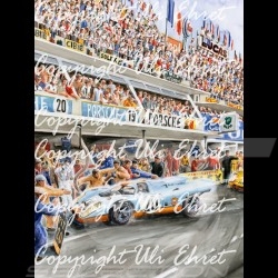 Porsche 804 Grosser Preis von Frankreich reproduction d'une affiche originale de Erich Strenger