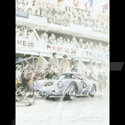 Porsche Poster 550 A Le Mans 1956 n° 25 mit Rahmen limitierte Auflage signiert von Uli Ehret - 309