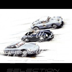 Porsche Poster Carrera GTL / 356 Speedster / 560 Spyder mit Rahmen limitierte Auflage signiert von Uli Ehret - 118